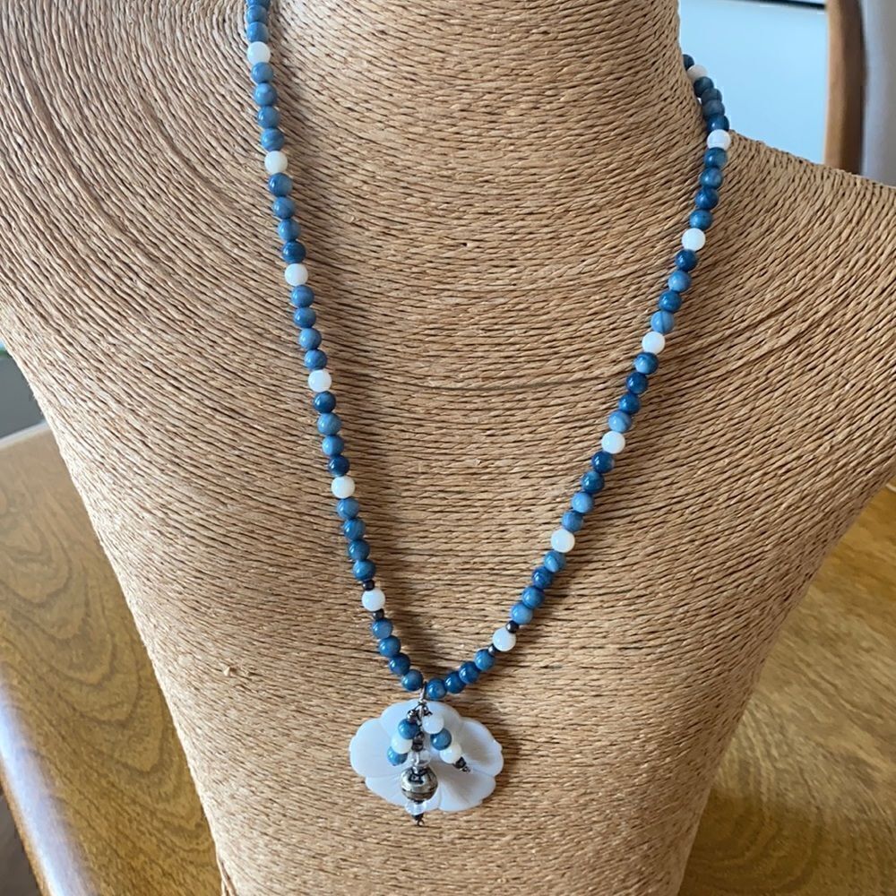 Sterling silver & beaded necklace